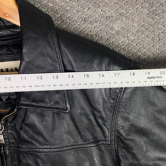 Vintage Wilsons M Julilan Leather Jacket Men's Small Black Full Zip Up Liner - Picture 13 of 15